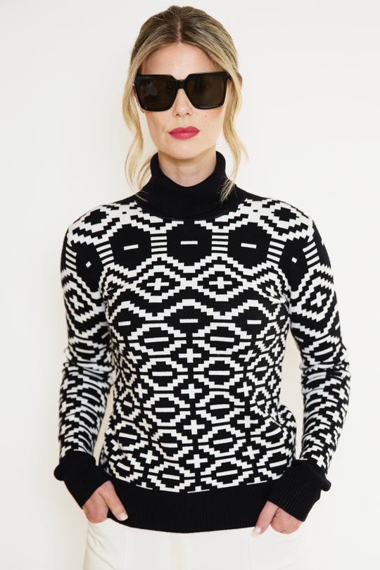 Geometric Turtle Neck Ski Jumper