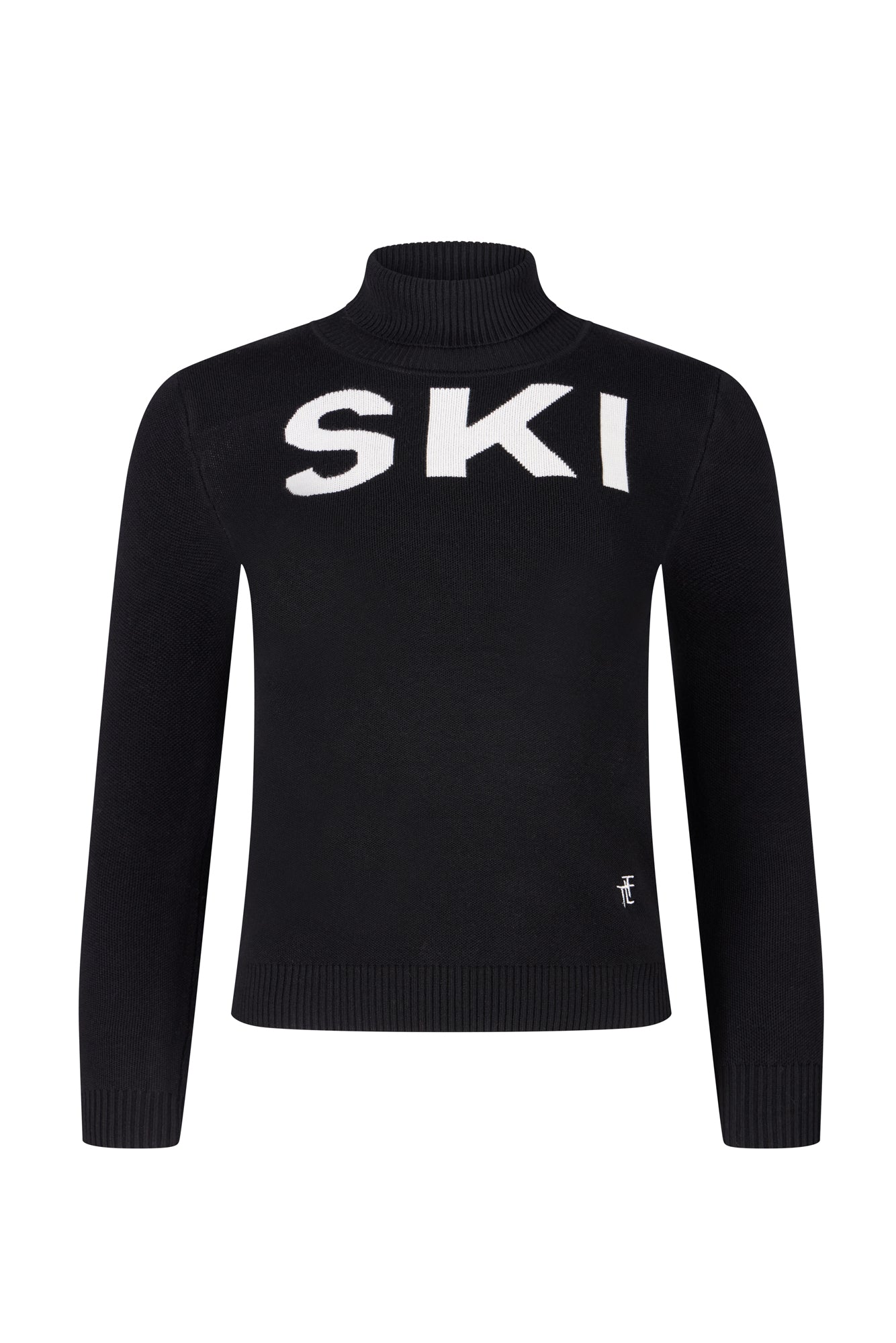 Black/ Cream Kids Ski Text Jumper
