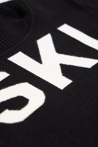 Black/ Cream Kids Ski Text Jumper