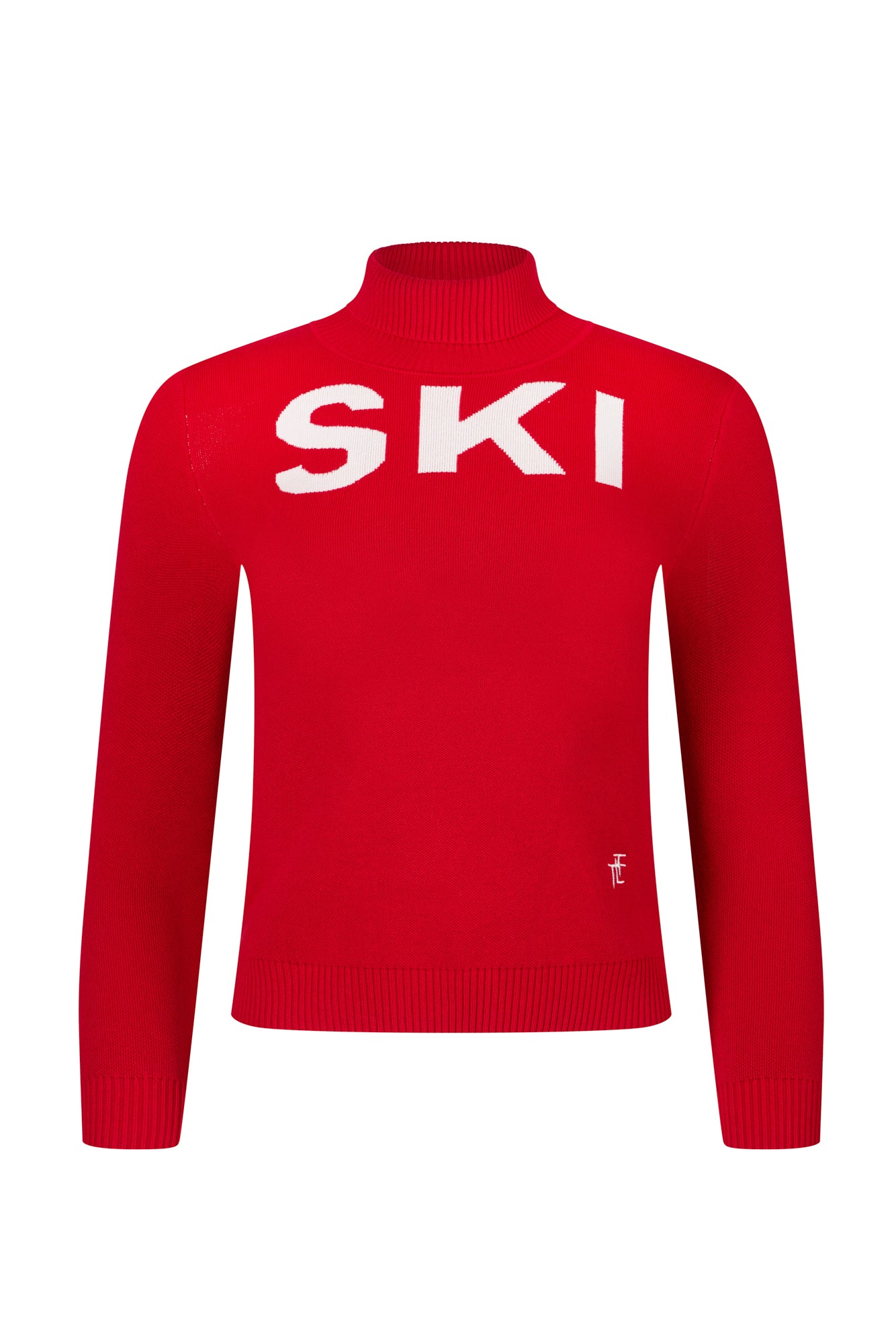 Red/ Cream Kids Ski Text Jumper