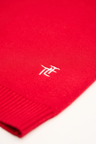 Red/ Cream Kids Ski Text Jumper