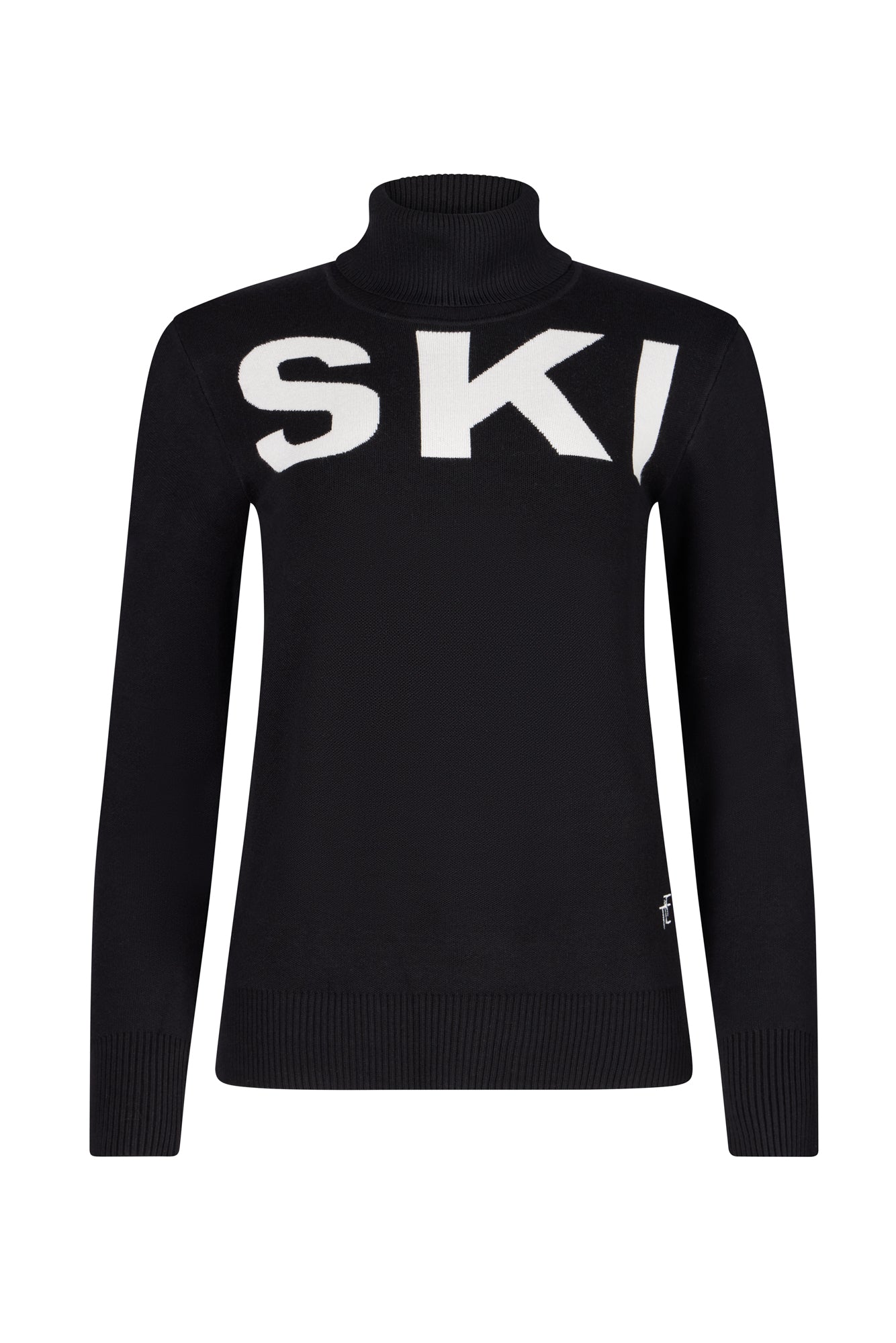 Black/ Cream Ladies Ski Text Jumper