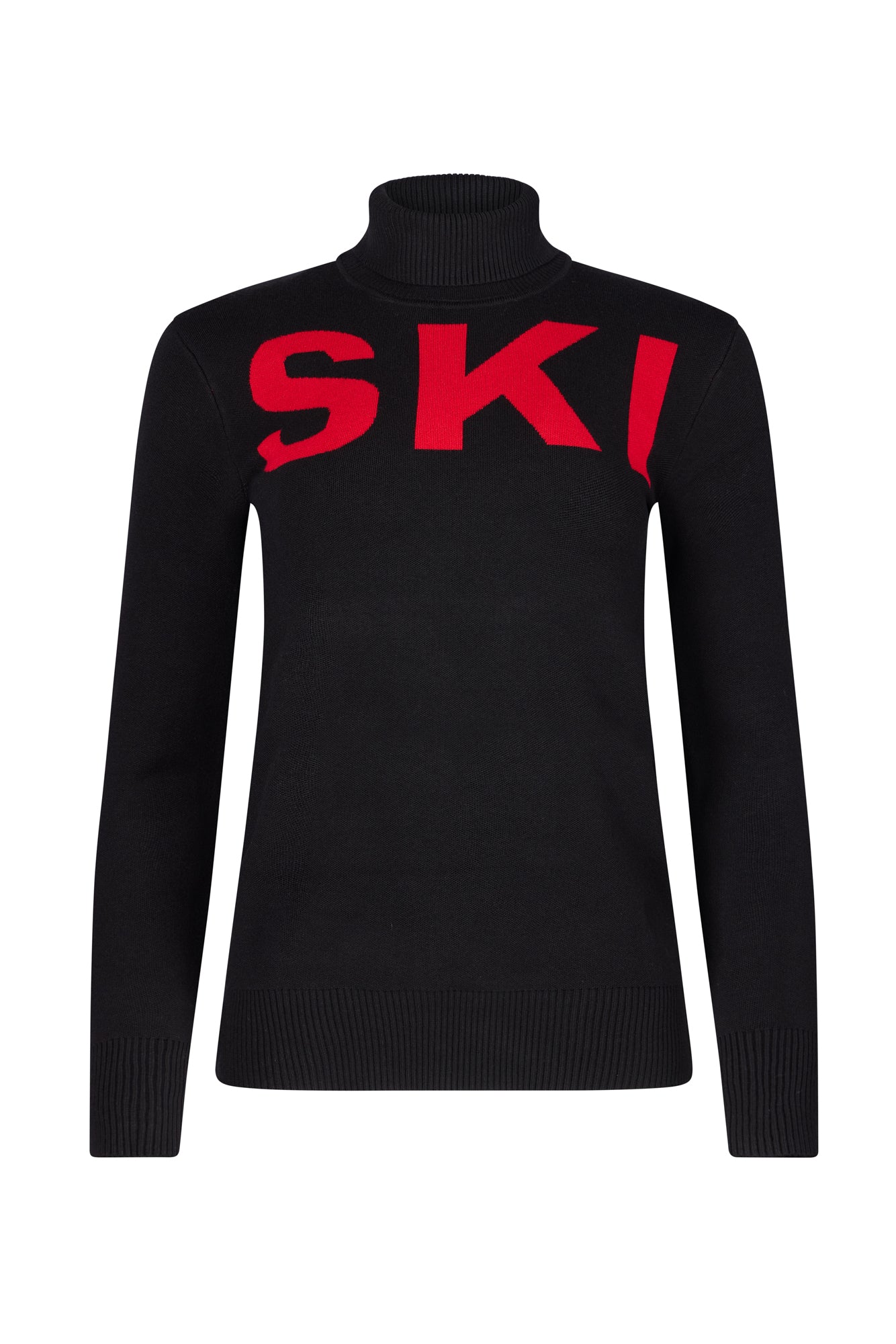 Black/ Red Ladies Ski Text Jumper