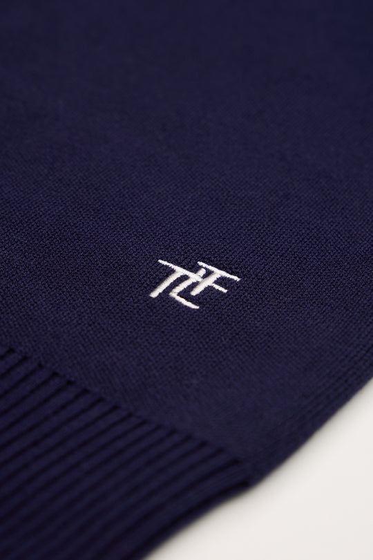 Navy Ladies Ski Text Jumper
