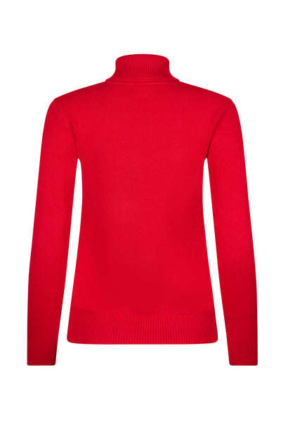 Red/ Cream Ladies Ski Text Jumper