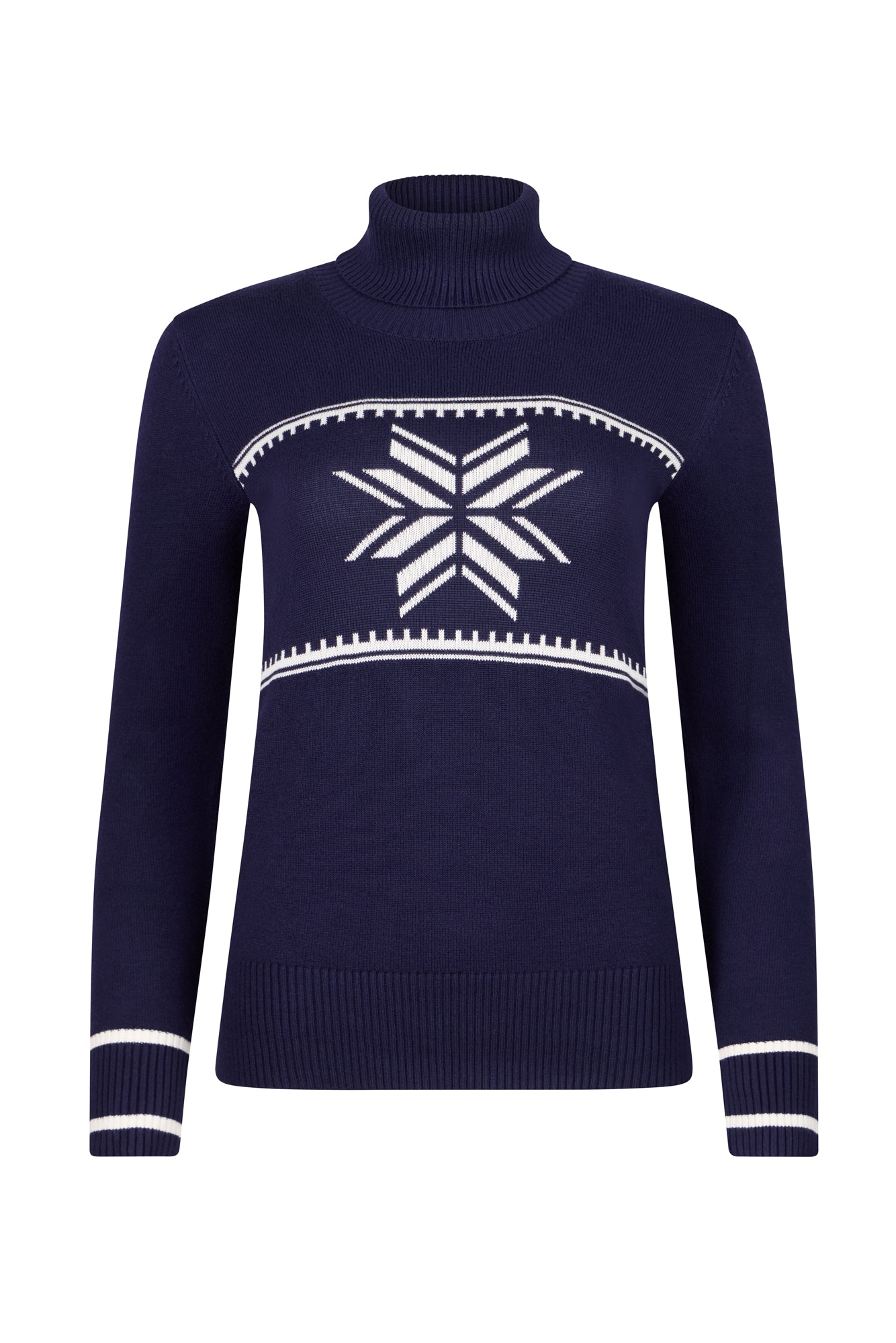 Navy Ladies Central Snowflake Ski Jumper