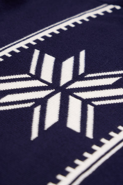 Navy Ladies Central Snowflake Ski Jumper