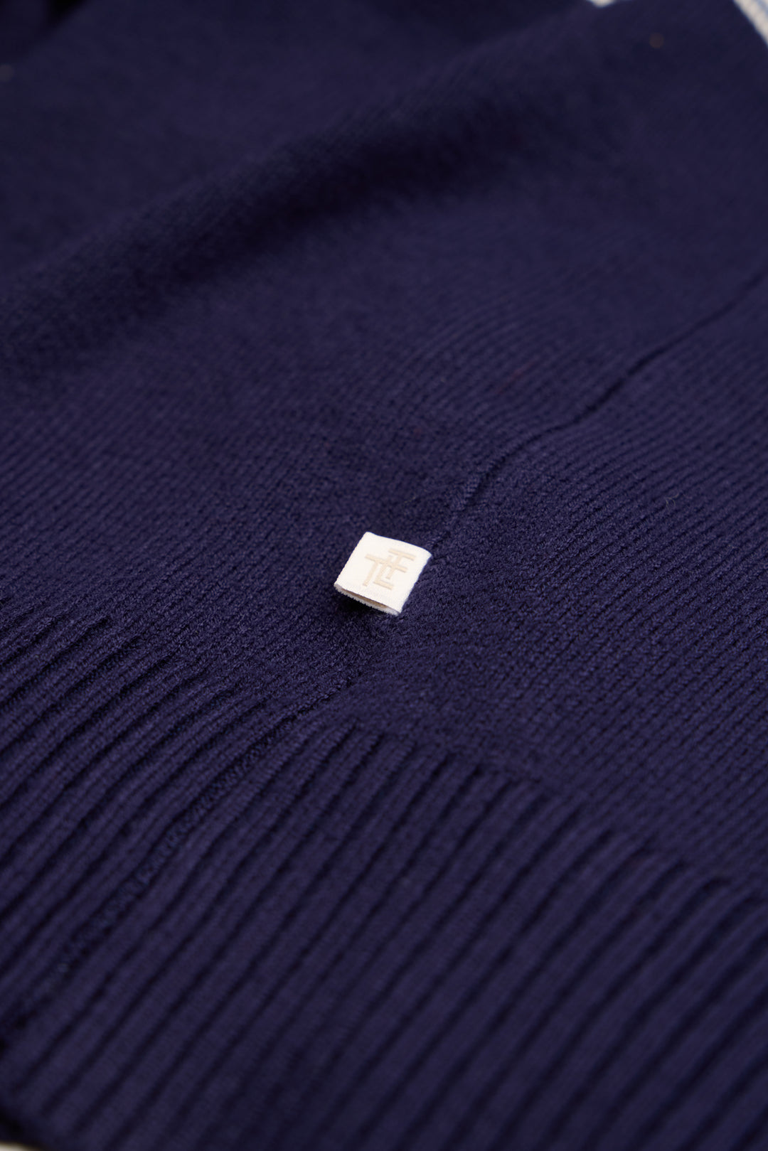 Navy Ladies Central Snowflake Ski Jumper