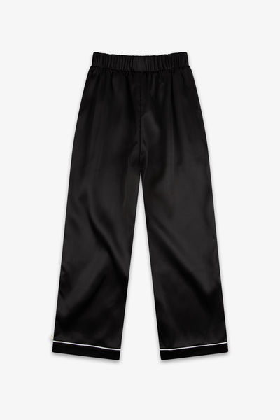 Black Kids Satin Button Through Pjs