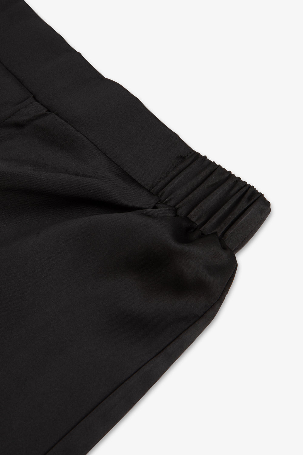 Black Satin Piped Button Through Pjs