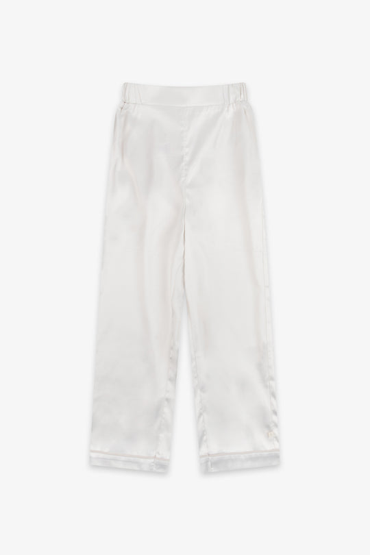 Cream Kids Satin Button Through Pjs