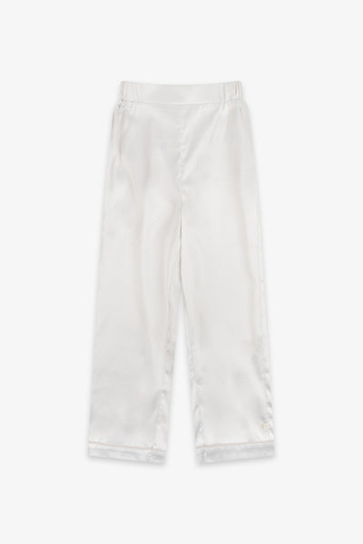 Cream Kids Satin Button Through Pjs