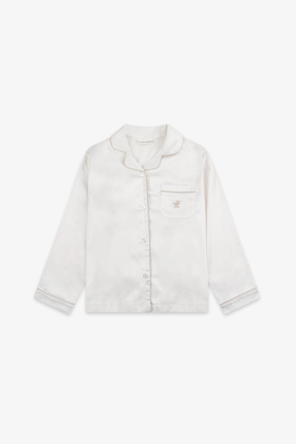 Cream Kids Satin Button Through Pjs