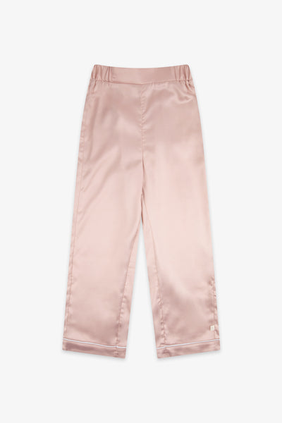 Dusky Pink Kids Satin Button Through Pjs