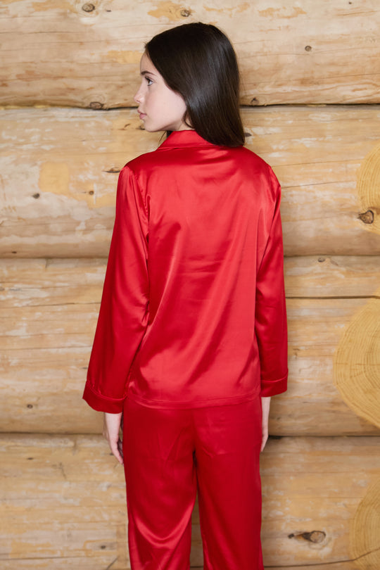 Kids Satin Button Through Pjs