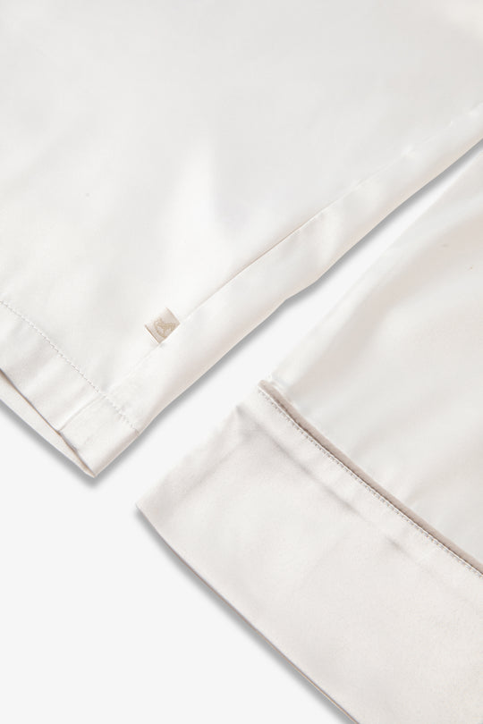 Cream Satin Piped Button Through Pjs