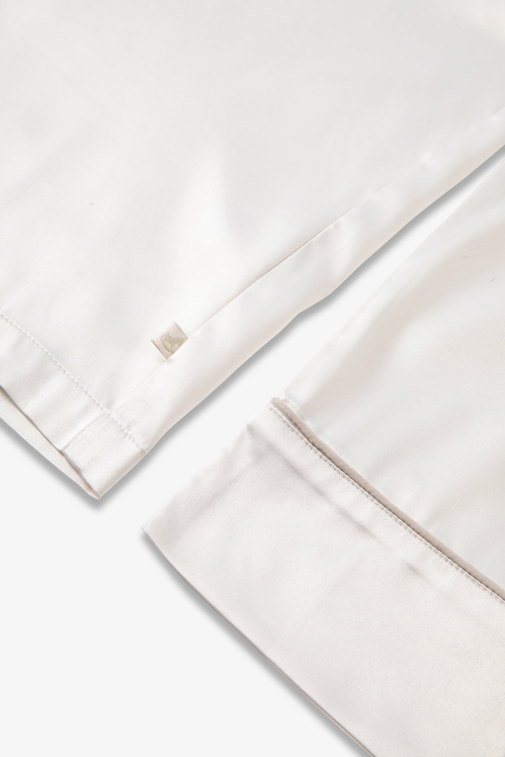 Cream Ladies Satin Piping Trim Button Through Pjs