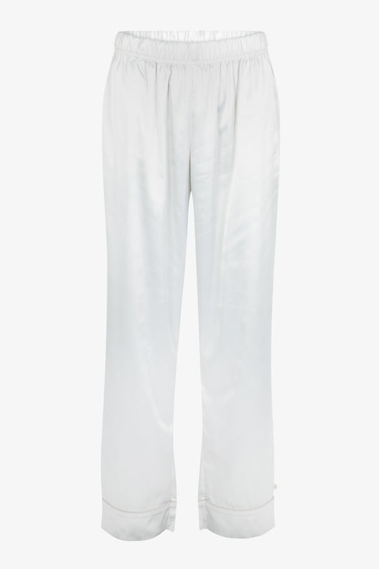 Cream Satin Piped Button Through Pjs