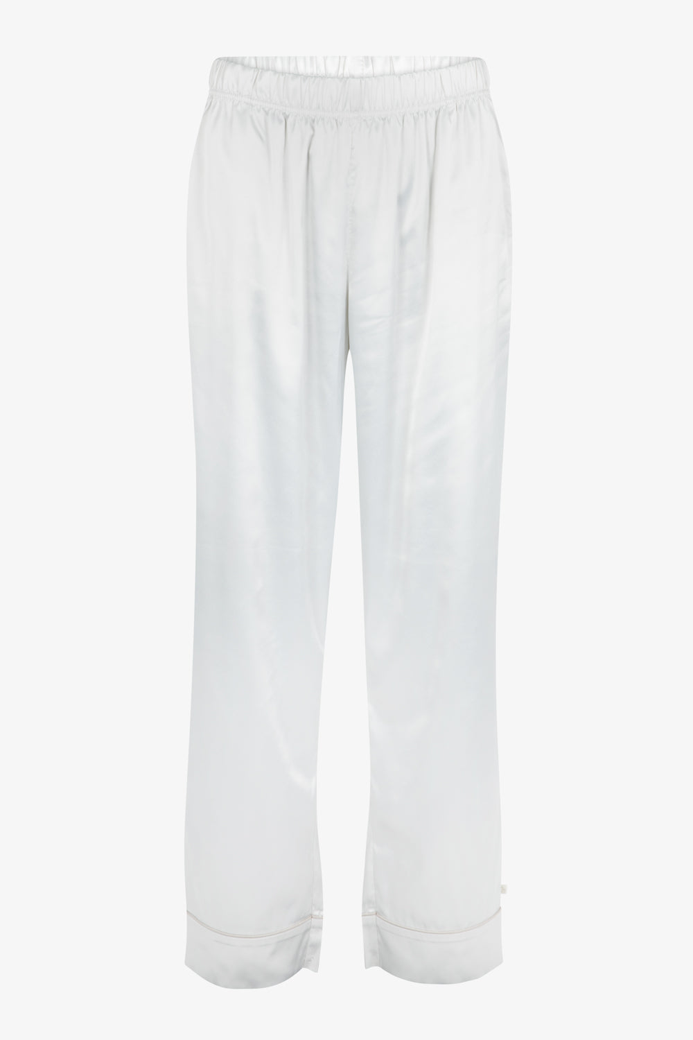 Cream Ladies Satin Piping Trim Button Through Pjs