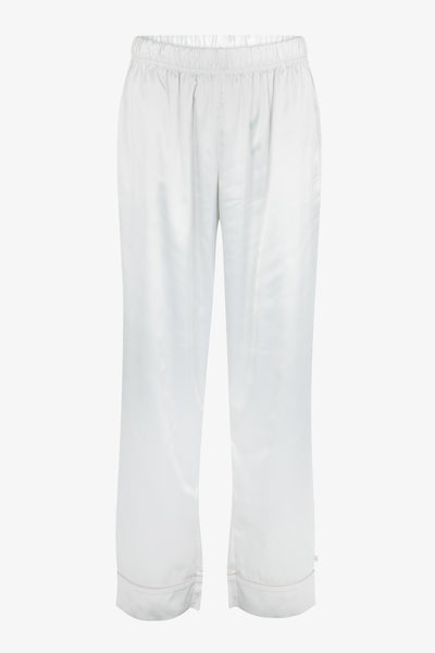 Cream Ladies Satin Piping Trim Button Through Pjs
