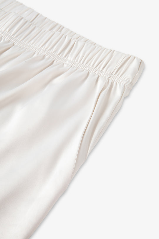 Cream Satin Piped Button Through Pjs