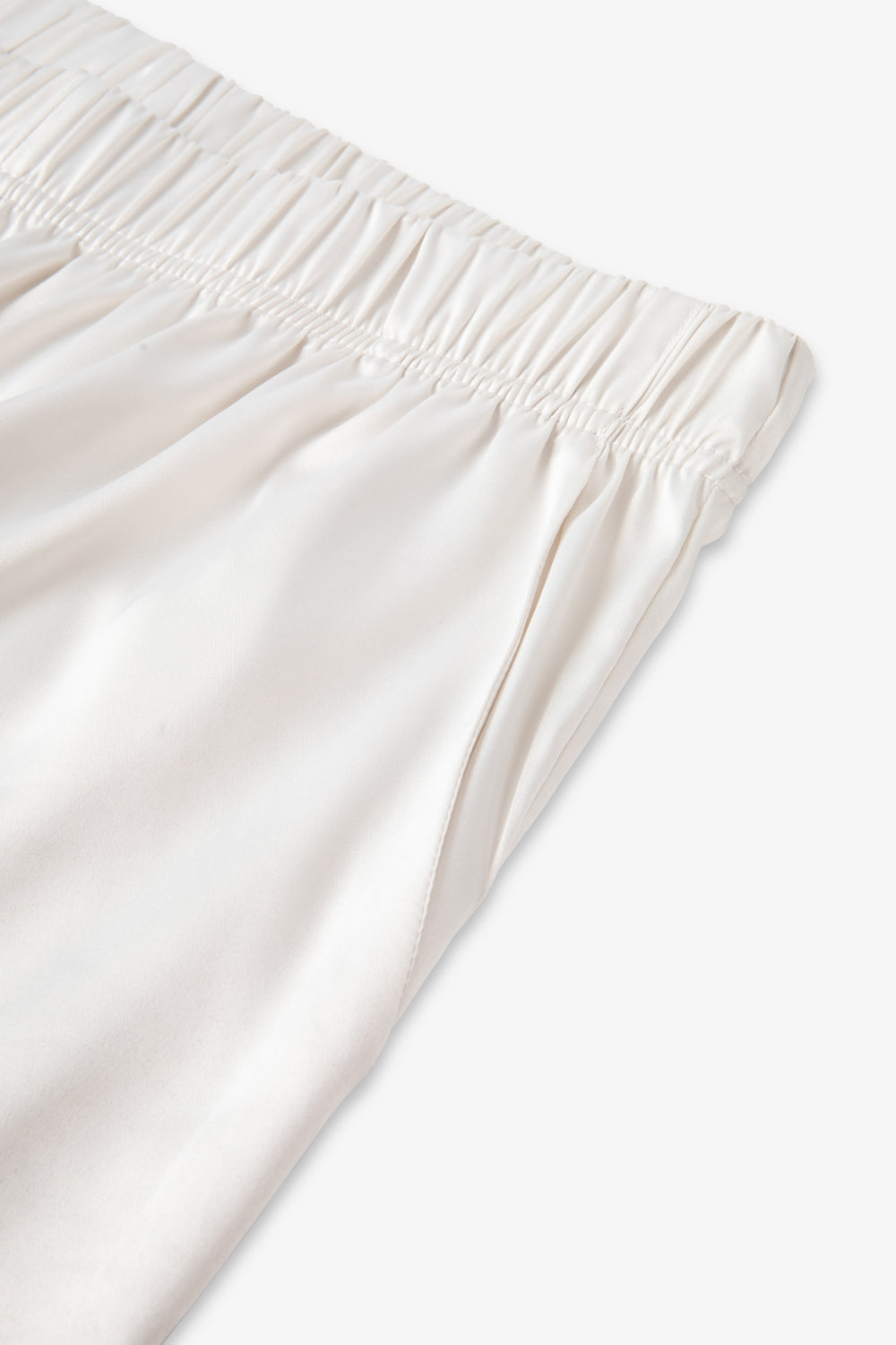 Cream Ladies Satin Piping Trim Button Through Pjs