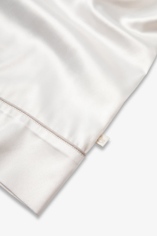 Cream Satin Piped Button Through Pjs