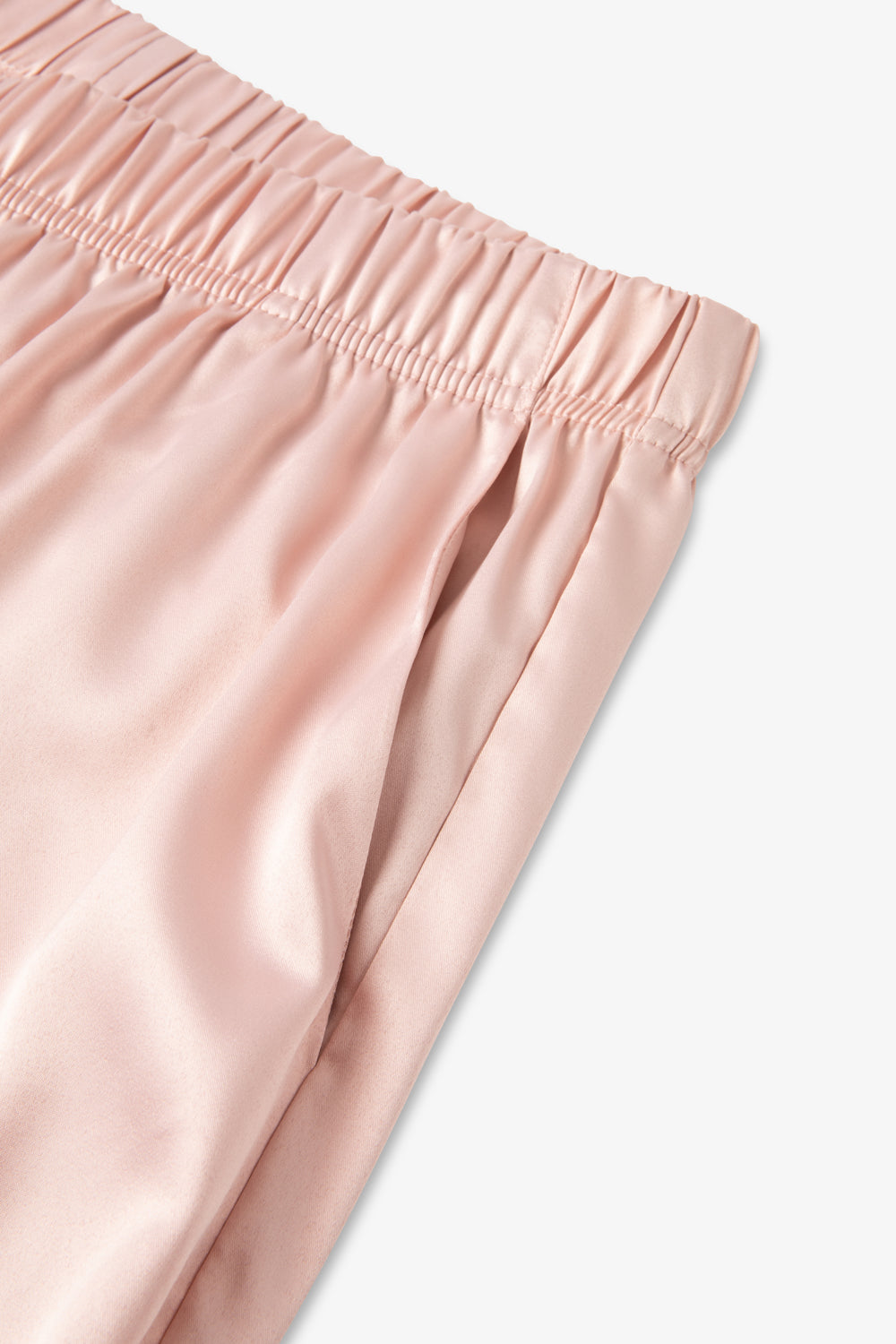 Dusky Pink Ladies Satin Piping Trim Button Through Pjs