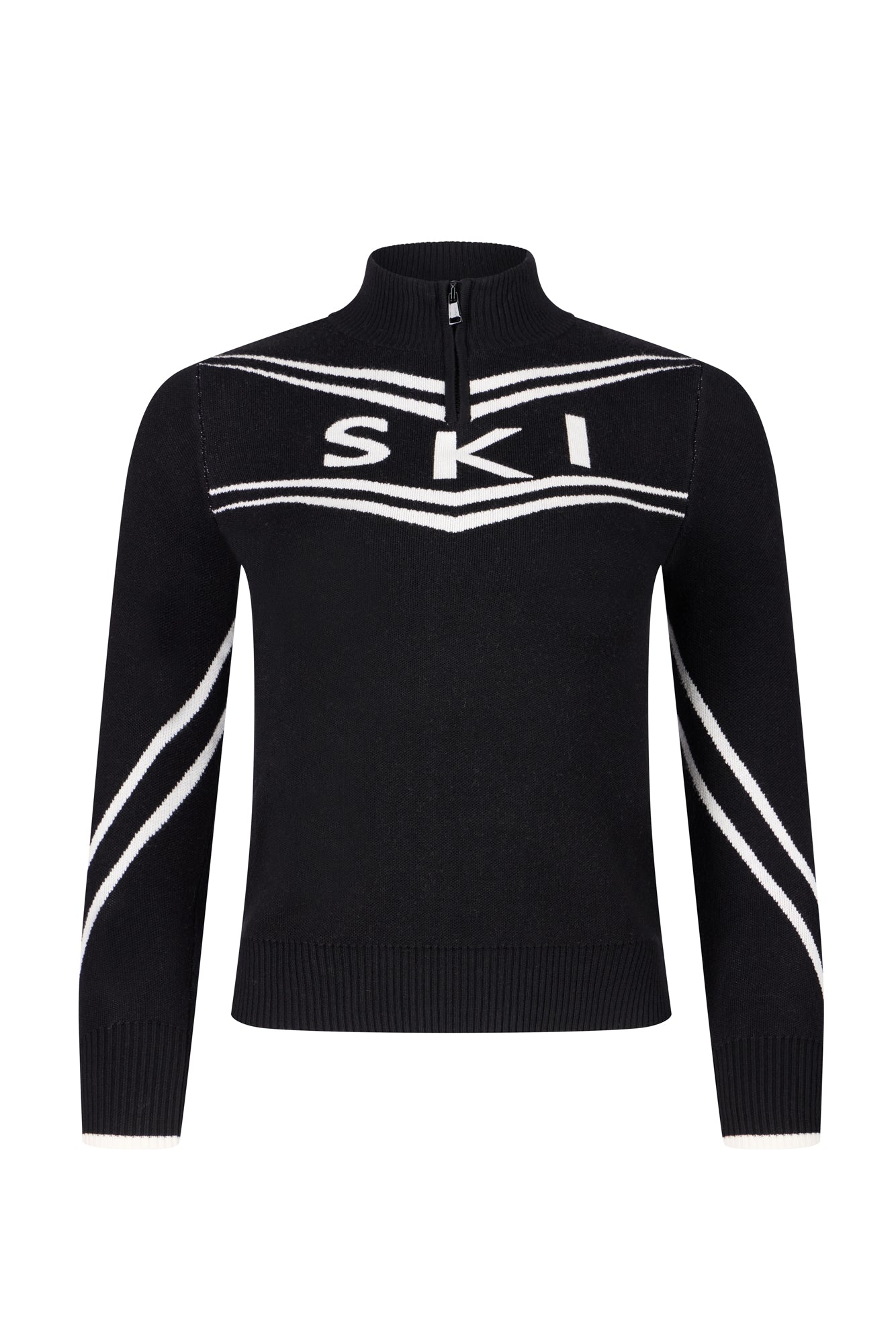 Black/ Cream Zip Kids Ski Jumper