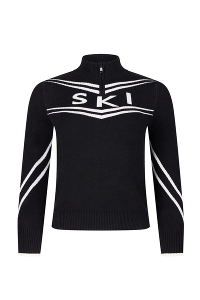 Black/ Cream Zip Kids Ski Jumper