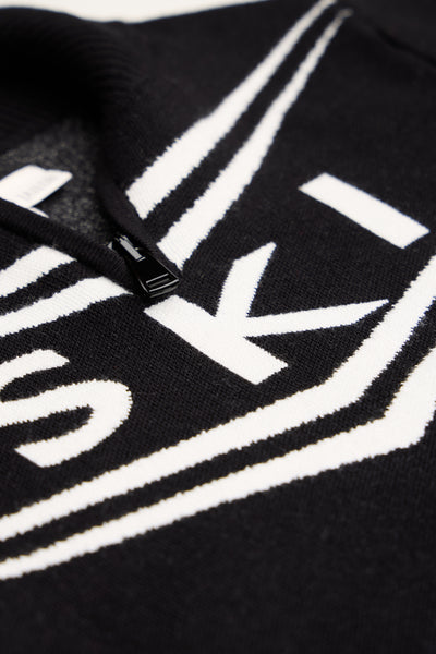 Black/ Cream Zip Kids Ski Jumper