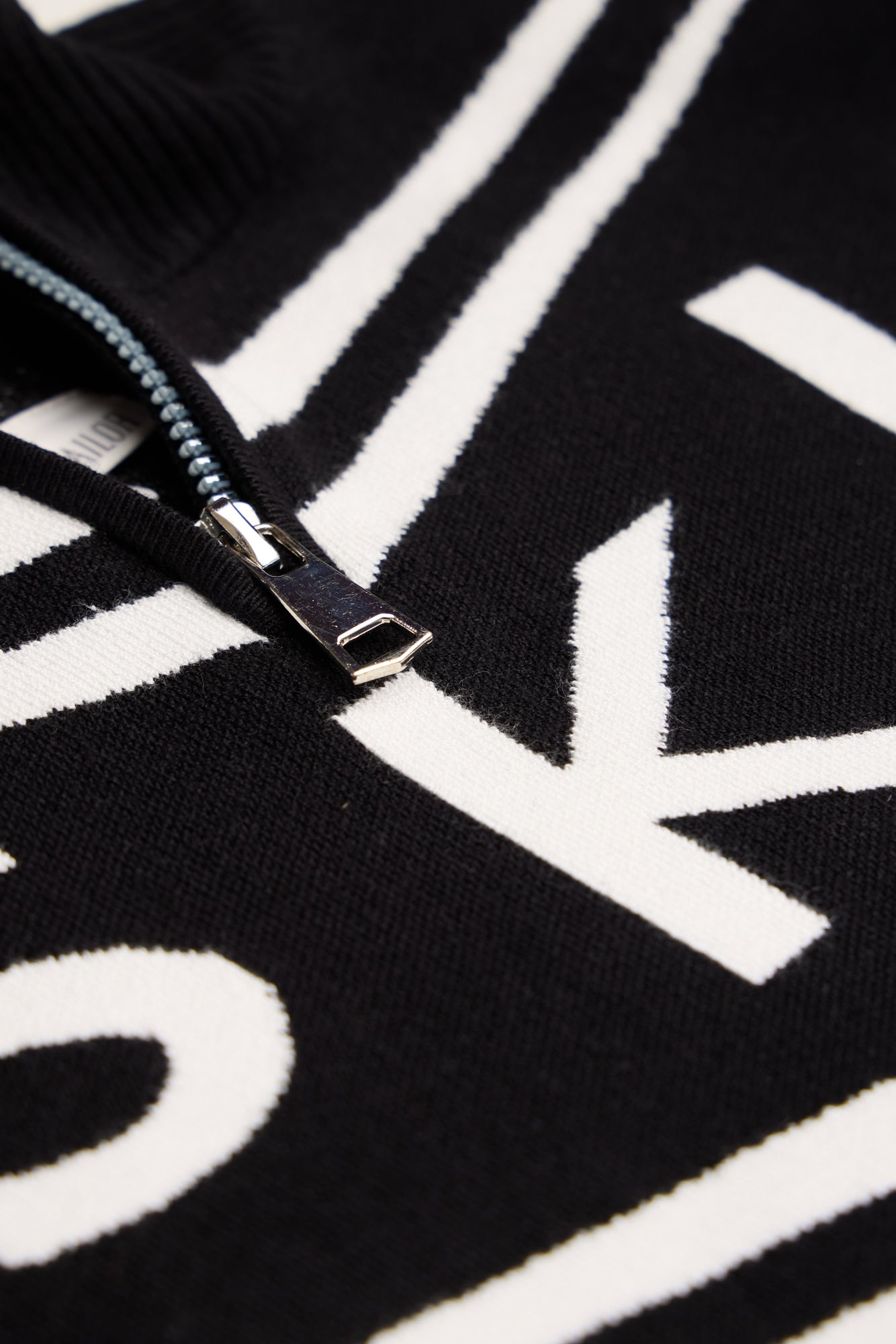 Black/ Cream Ladies Zip Panel Ski Jumper