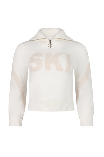 Cream Kids Zip Relaxed Ski Jumper