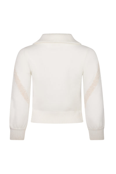 Cream Kids Zip Relaxed Ski Jumper