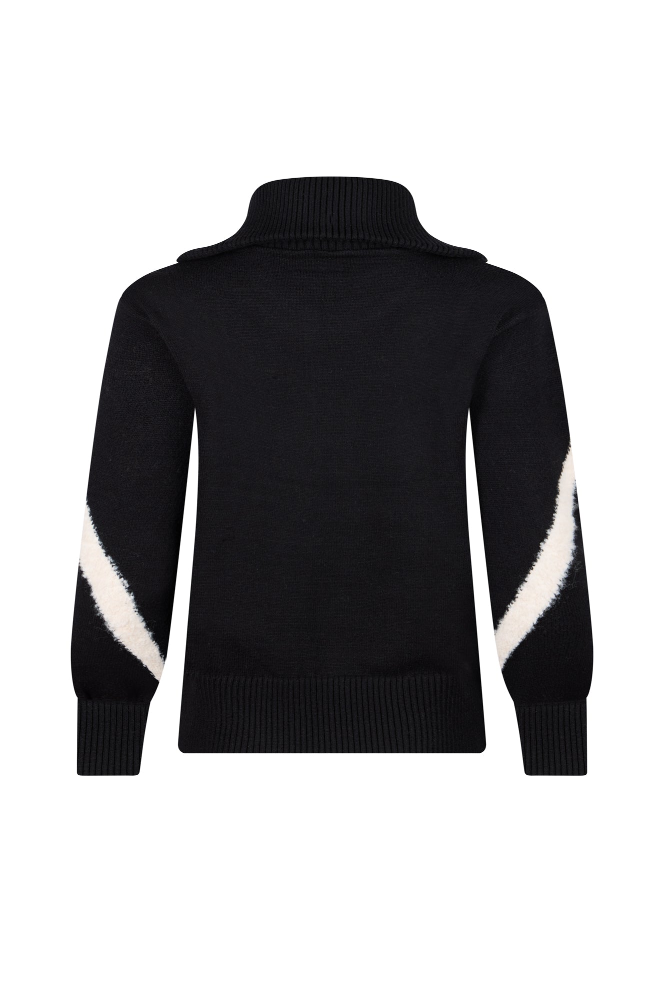 Black/ Cream Ladies Zip Relaxed Ski Jumper