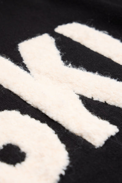 Black/ Cream Ladies Zip Relaxed Ski Jumper