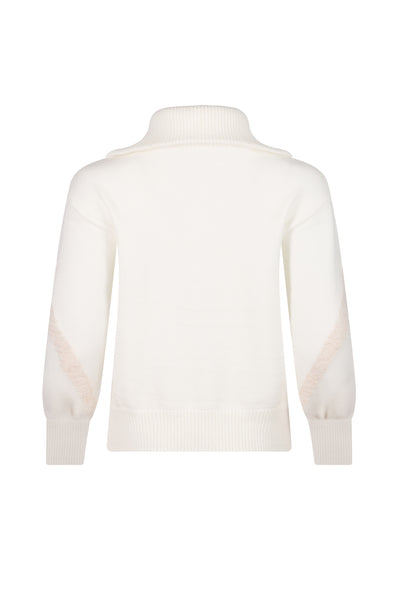 Cream Ladies Zip Relaxed Ski Jumper
