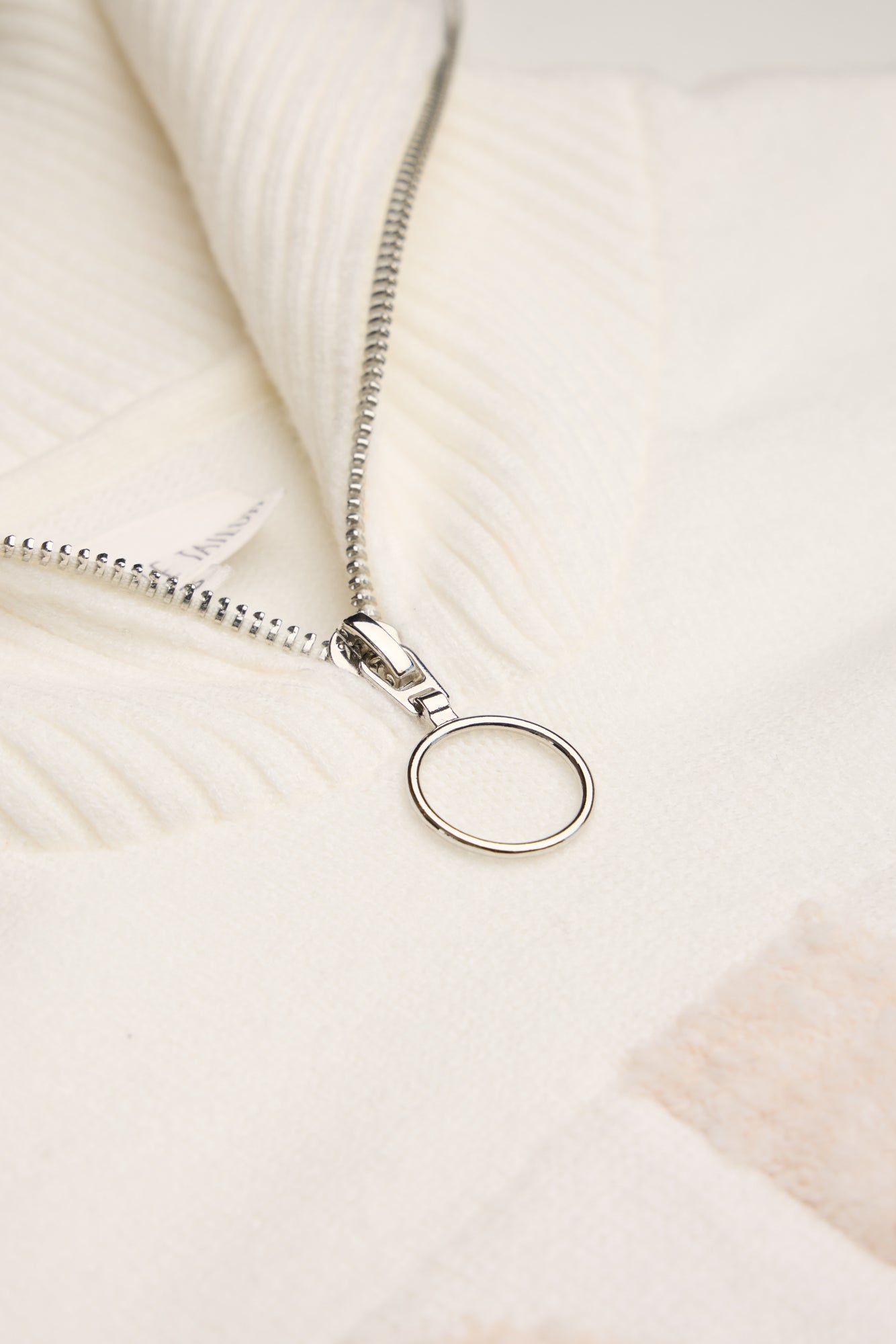 Cream Ladies Zip Relaxed Ski Jumper