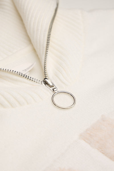 Cream Ladies Zip Relaxed Ski Jumper