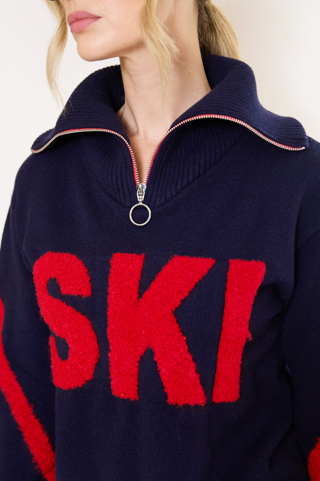 Half Zip Relaxed Ski Jumper