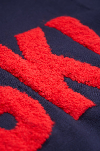 Navy/ Red Ladies Zip Relaxed Ski Jumper
