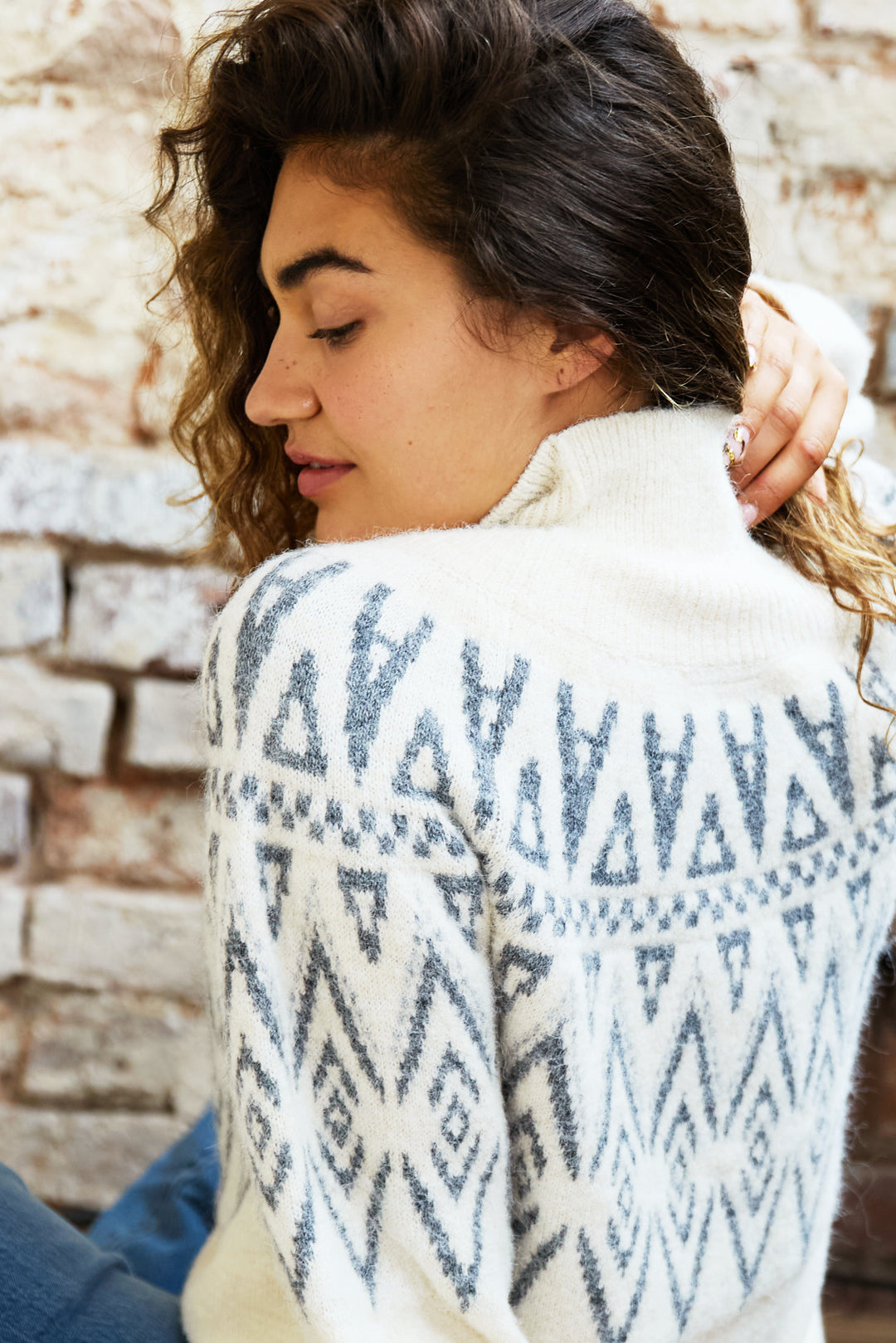 Greta Funnel Neck Fairisle Jumper