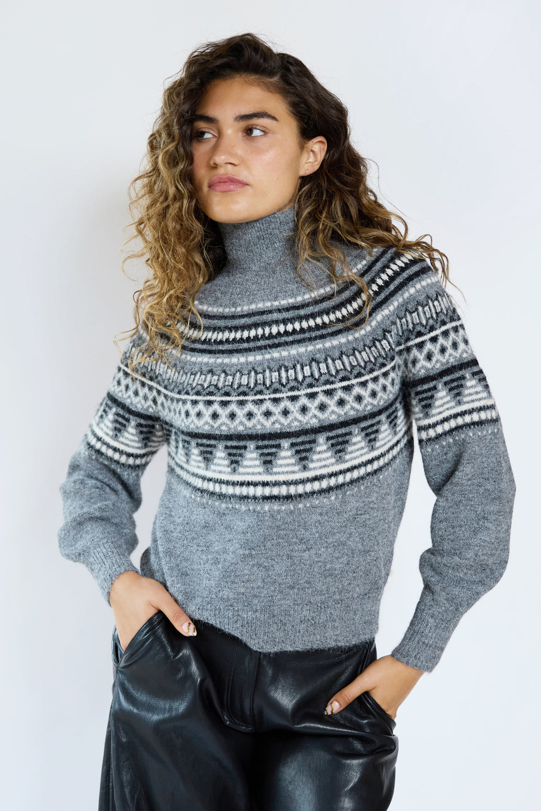 Greta Fairisle Funnel Neck Jumper