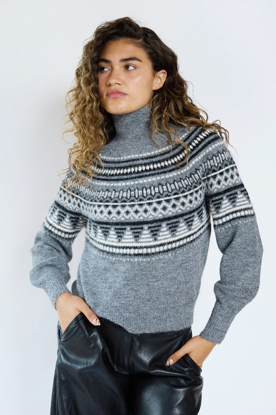 Greta Fairisle Funnel Neck Jumper