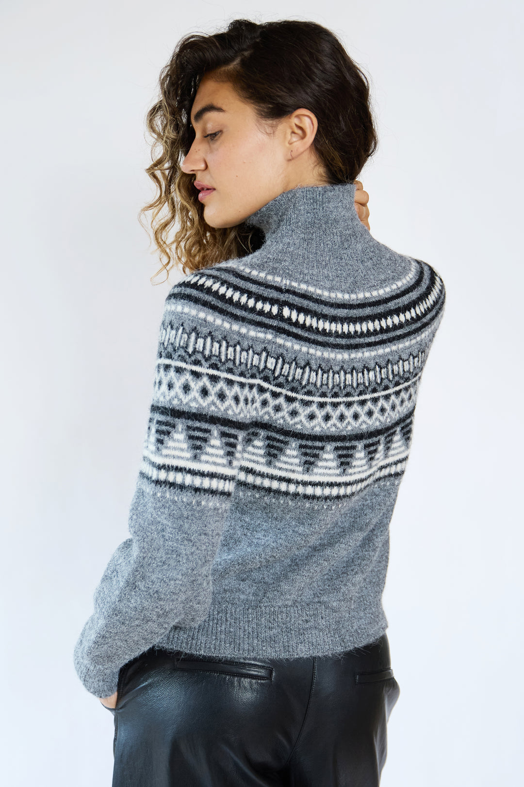 Greta Fairisle Funnel Neck Jumper