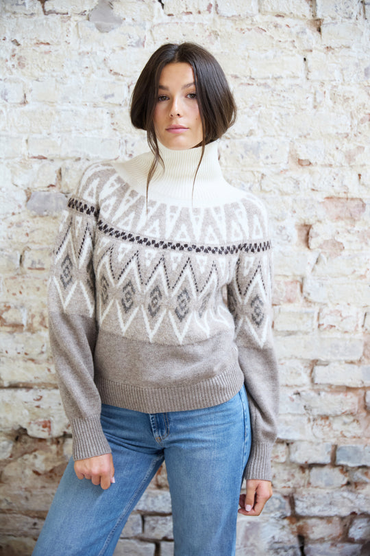 Greta Fairisle Funnel Neck Jumper