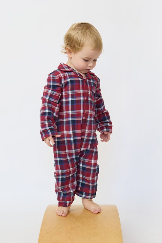 Baby Flannel Button Through Pyjama Onesie