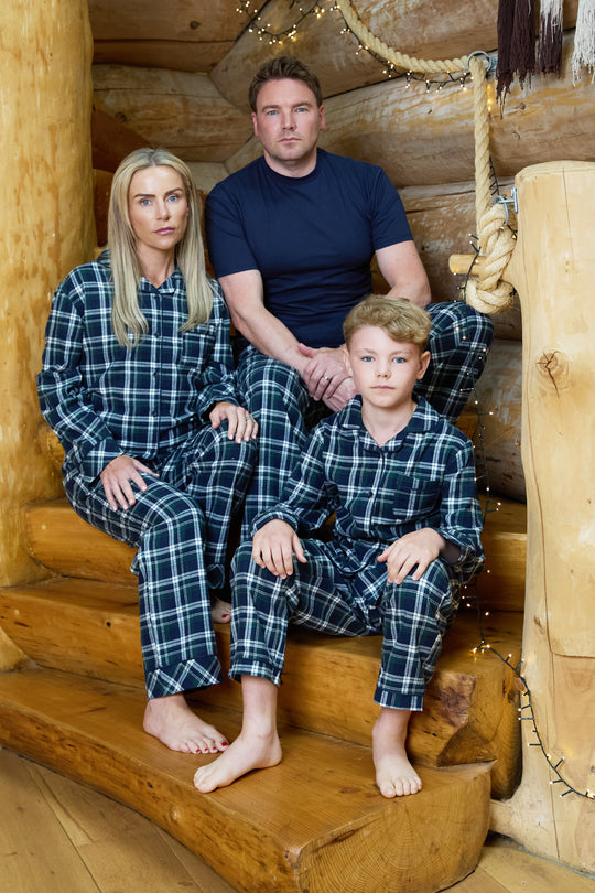 Ladies Flannel Check Button Through Pyjamas
