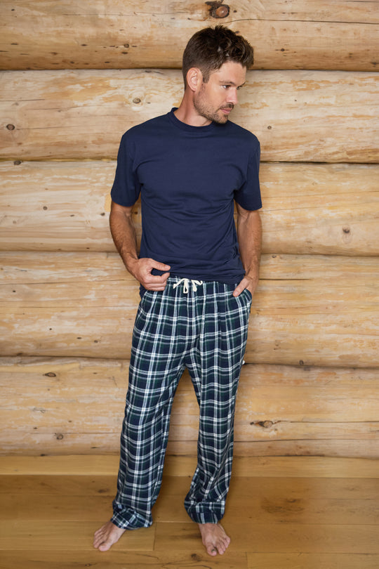 Mens Jersey Top and Flannel Bottom Pyjamas