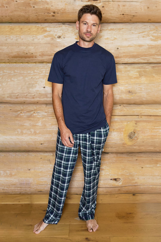 Mens Jersey Top and Flannel Bottom Pyjamas
